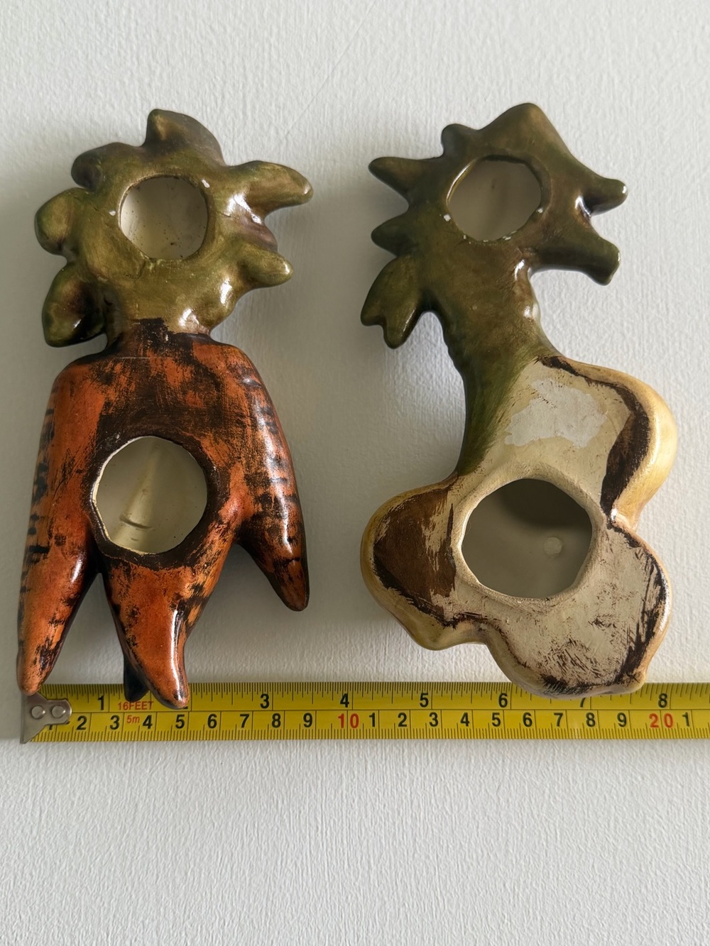 2 Vintage 1970’s Ceramic Vegetable Wall Plaque Decor Retro Kitchen - Picture 5 of 7